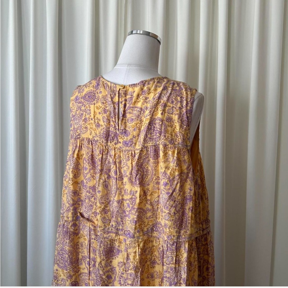 J Jill Boho Tiered Maxi Dress Paisley Print Sleeveless Cottagecore Peasant 2X - Picture 2 of 8